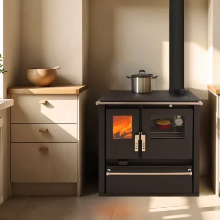 Cuisinière à bois ETNA Mervio Inox  7.7 Kw