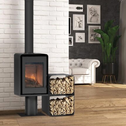 Poêle à bois ETNA Domino avec pied et module 2 étages - 8.5 Kw
