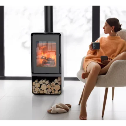 Poêle à bois ETNA Domino avec range bûche - 8.5 Kw