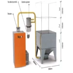 Silo / Réserve à granulés pour chargement pneumatique 790Kg
