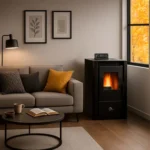 Poêle à granulés étanche Sannover Anita 9.4 kW Noir + Kit d'installation – Image 2