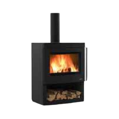 Poêle à bois Palazzetti Nicole avec étagère en bois ouverte 9.1 kW (3) Poêle à bois Palazzetti Nicole avec étagère en bois ouverte 9.1 kW