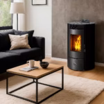 Poêle à granulés étanche Sannover Azora 11.6 kW Noir + Kit d'installation – Image 4