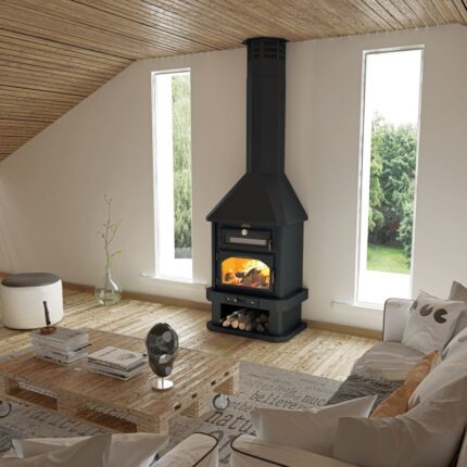 Cheminée à bois avec four BRONPI Ebro 15 KW