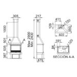 Cheminée à bois ventilé raccordable BRONPI Lisboa 12 kW – Image 8