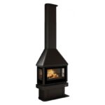 Cheminée à bois 3 faces ventilé raccordable BRONPI Lisboa 3C 10 kW