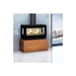 Poêle à bois moderne pose libre suspendu ou avec bûcher BRONPI Cairo 11 03C Box 13 kW