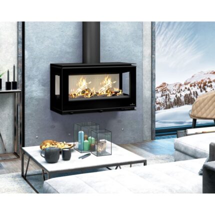 Poêle à bois moderne suspendu BRONPI Cairo 903C Box 13 kW