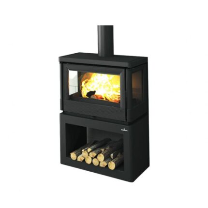 Poêle à bois ventilé silencieux raccordable 3 faces BRONPI Versailles 10 kW