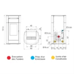 Poêle à granulés canalisable Edilkamin Vyda 13++ Evo 12.6 kW – Image 2